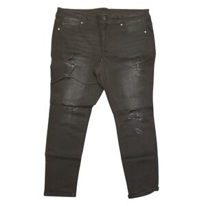 Maurices Plus size 22 Denim Flex Black Ripped‎ skinny Jegging Jeans